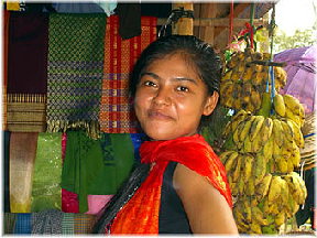 Nice girl near Bayon