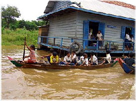 Schools out at lake Tonle Sap