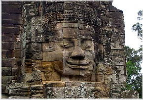 Stony face inside Bayon